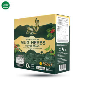 MuG HERBS Coffee Brand กาแฟปรุงสำเร็จชนิดผง ตรา มักเฮิร์บส คอฟฟี ขนาด 20 ซอง 300กรัม สูตรเจ
